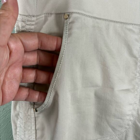 Chico's Women's Size 2.5 (L/14) Beige Crop Pants Cotton Blend Stretch Pants - Picture 6 of 12